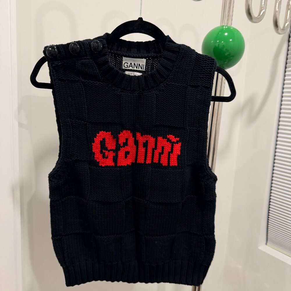 Ganni Knit Vest Black Size S